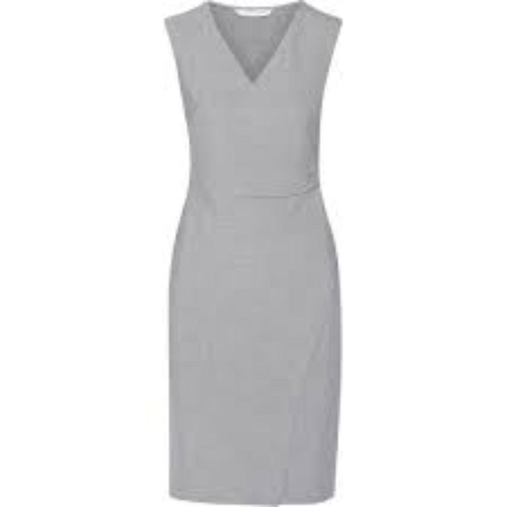 Grey Sleeveless V-Neck DVF Dress